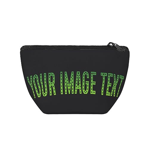 Kulturbeutel Tragbare Tasche Your Image Text Here Best Friend Geschenk für Frauen Make-up-Tasche, Schwarz , Einheitsgröße von Miujonvy