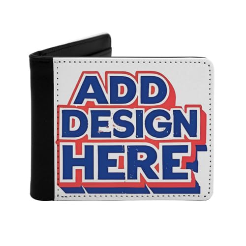 Miujonvy Ausweis-Fenstergeldbörse mit eigenem Bild, Text, Logo, Münzen und Ausweishalter mit Münzfach, 6 Kreditkartenfächer, Geldscheinfächer, Schwarz , Einheitsgröße von Miujonvy