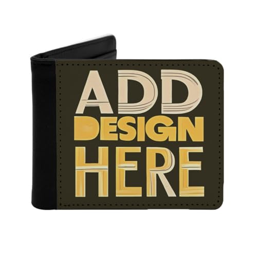 Miujonvy Ausweis-Fenstergeldbörse mit individuellem Bild, superfeines PU-Kunstleder mit Münzfach, 6 Kreditkartenfächern, Geldscheinfächern, Schwarz , Einheitsgröße von Miujonvy