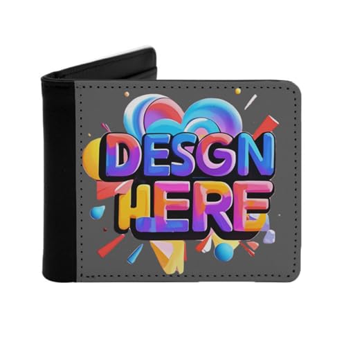 Miujonvy Bifold Wallet Your Design Here Münz- und Ausweishalter mit Münzfach, 6 Kreditkartenfächern, Geldscheinfächern, Schwarz , Einheitsgröße von Miujonvy