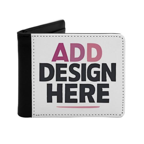 Miujonvy Faltbare Brieftasche, fügen Sie Ihr Design hinzu, superfeines PU-Kunstleder mit Münzfach, 6 Kreditkartenfächern, Geldscheinfächern, Schwarz , Einheitsgröße von Miujonvy