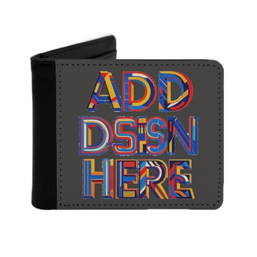 Miujonvy Faltbare Geldbörse mit Logo, superfeines PU-Kunstleder mit Münzfach, 6 Kreditkartenfächern, Geldscheinfächern, Schwarz , Einheitsgröße von Miujonvy