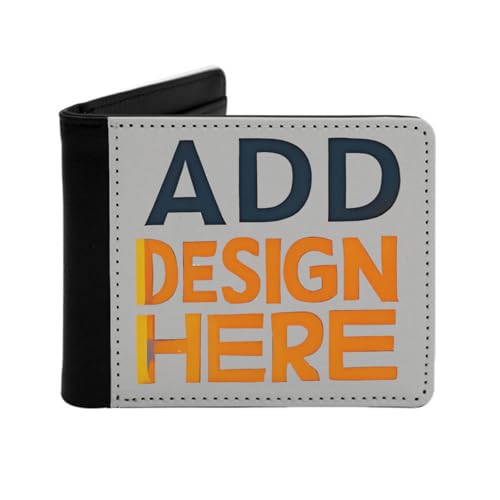 Miujonvy Flip-Brieftasche, fügen Sie Ihr Design hinzu, superfeines PU-Kunstleder mit Münzfach, 6 Kreditkartenfächern, Geldscheinfächern, Schwarz , Einheitsgröße von Miujonvy