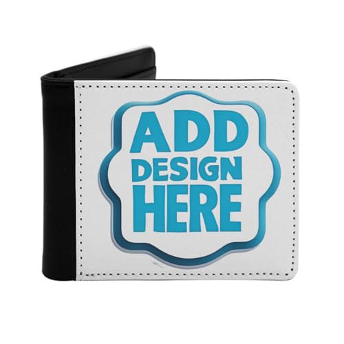 Miujonvy Flip-Brieftasche, fügen Sie Ihre Textbilder hinzu, superfeines PU-Kunstleder mit Münzfach, 6 Kreditkartenfächern, Geldscheinfächern, Schwarz , Einheitsgröße von Miujonvy