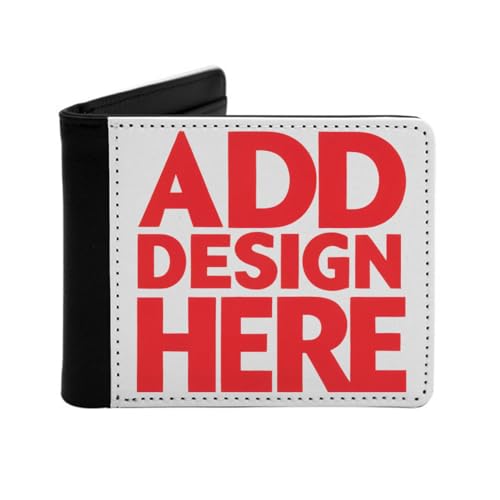 Miujonvy Flip Wallet Add Your Design Here Coins and ID Card Holder with Coin Pocket,6 Credit Card Slots, Banknote Compartments, Schwarz , Einheitsgröße von Miujonvy