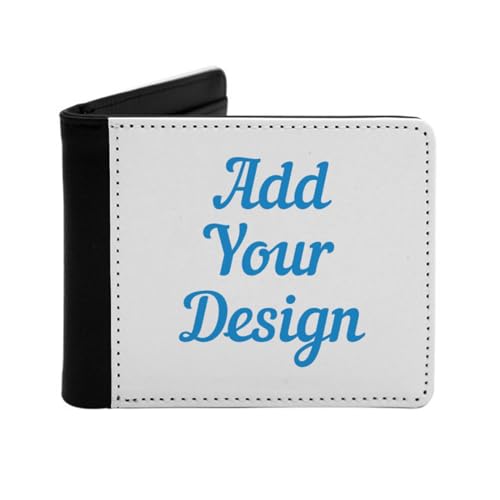 Miujonvy Flip Wallet Add Your Design Here Coins and Id Card Holder with Coin Pocket,6 Credit Card Slots, Banknote Compartments, Schwarz , Einheitsgröße von Miujonvy