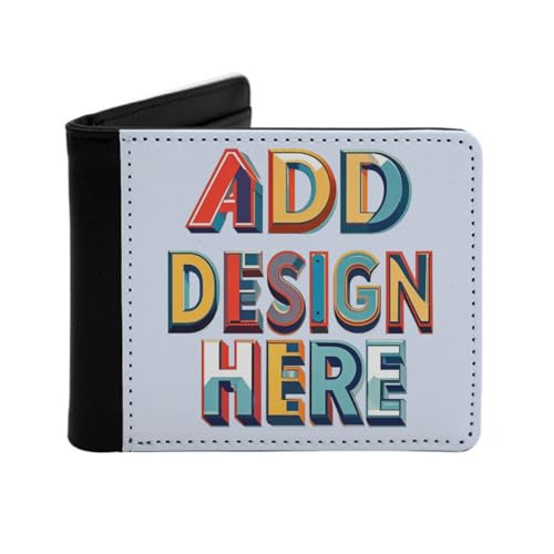 Miujonvy Flip Wallet Your Custom Image Coins and ID Card Holder with Coin Pocket,6 Credit Card Slots, Banknote Compartments, Schwarz , Einheitsgröße von Miujonvy