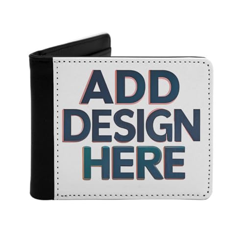 Miujonvy Flip Wallet Your Logo Coins and ID Card Holder with Coin Pocket,6 Credit Card Slots, Banknote Compartments, Schwarz , Einheitsgröße von Miujonvy