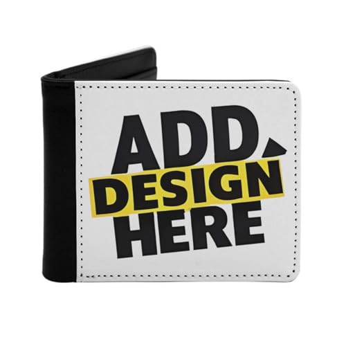 Miujonvy Flip Wallet Your Logo Superfeine Faser PU-Kunstleder mit Münzfach, 6 Kreditkartenfächern, Geldscheinfächern, Schwarz , Einheitsgröße von Miujonvy