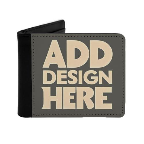 Miujonvy Herren-Geldbörse mit Fototext, superfeines PU-Kunstleder mit Münzfach, 6 Kreditkartenfächern, Geldscheinfächern, Schwarz , Einheitsgröße von Miujonvy