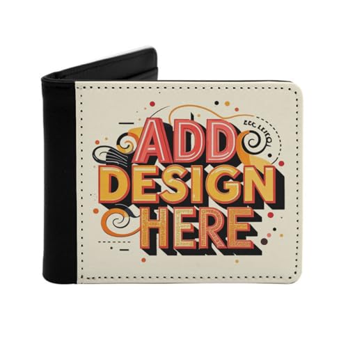 Miujonvy Herren-Geldbörse mit individuellem Text, Münz- und Ausweishalter mit Münzfach, 6 Kreditkartenfächern, Geldscheinfächern, Schwarz , Einheitsgröße von Miujonvy