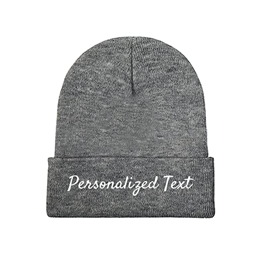 Miujonvy Individuell gestaltete Mütze Slouch Darkgray Beanie Personalized Text Personalisierte Mütze von Miujonvy