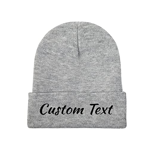 Miujonvy Individuelle Beanie Slouch Gray Beanie Custom Text Klassische Wintermütze von Miujonvy