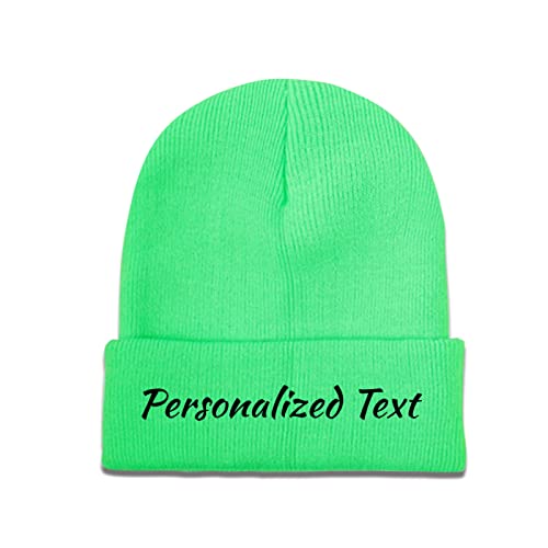 Miujonvy Individuelle Mütze Slouch Green Beanie Personalized Text Personalisierte Mütze von Miujonvy