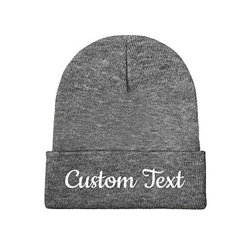 Miujonvy Individuelle Wintermütze Beanie für Männer & Frauen Slouch Darkgray Beanie Custom Text Unisex-Schädelmütze von Miujonvy