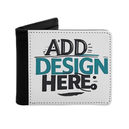 Miujonvy Minimalistische Geldbörse mit individuellem Text, Münzen und Ausweishalter mit Münzfach, 6 Kreditkartenfächern, Geldscheinfächern, Schwarz , Einheitsgröße von Miujonvy