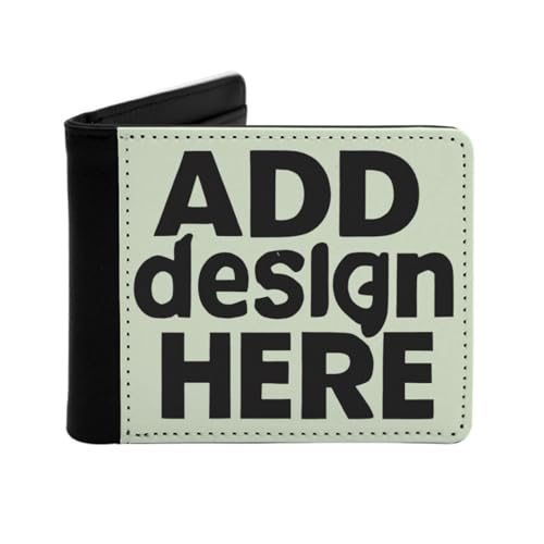 Miujonvy Schlanke, faltbare Brieftasche, Ihr Design hier, superfeines PU-Kunstleder mit Münzfach, 6 Kreditkartenfächern, Geldscheinfächern, Schwarz , Einheitsgröße von Miujonvy