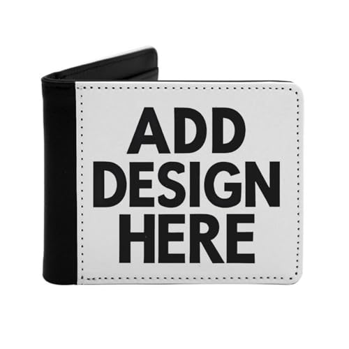 Miujonvy Schlanke, faltbare Geldbörse mit Logo, superfeines PU-Kunstleder mit Münzfach, 6 Kreditkartenfächern, Geldscheinfächern, Schwarz , Einheitsgröße von Miujonvy