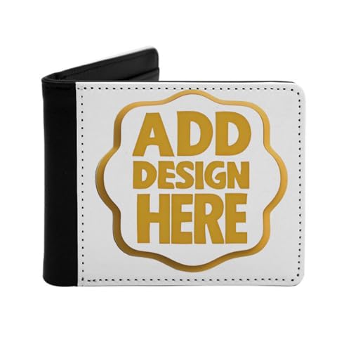 Miujonvy Schlanke, faltbare Geldbörse mit eigenem Bild, Text, Logo, Münzen und Ausweishalter mit Münzfach, 6 Kreditkartenfächern, Geldscheinfächern, Schwarz , Einheitsgröße von Miujonvy