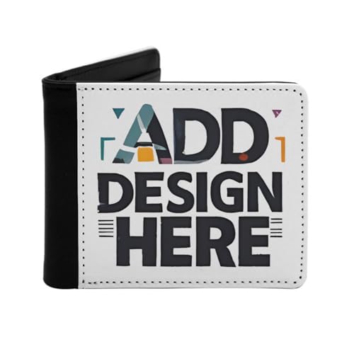 Miujonvy Schlanke, faltbare Geldbörse mit individuellem Text, Münzen und Ausweishalter mit Münzfach, 6 Kreditkartenfächern, Geldscheinfächern, Schwarz , Einheitsgröße von Miujonvy