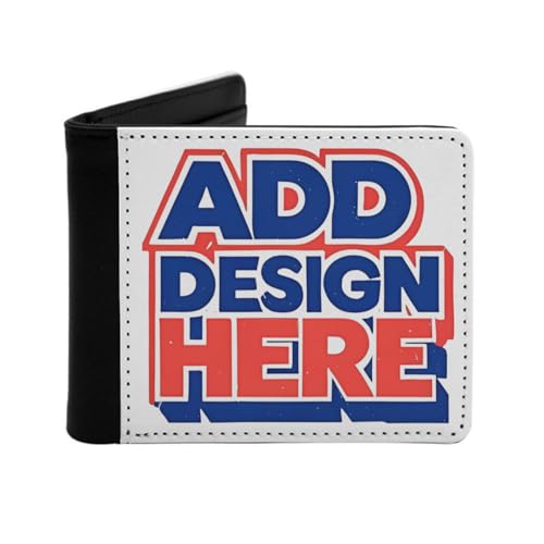 Miujonvy Schlanke, faltbare Geldbörse mit individuellem Text, Münzen und Ausweishalter mit Münzfach, 6 Kreditkartenfächern, Geldscheinfächern, Schwarz , Einheitsgröße von Miujonvy