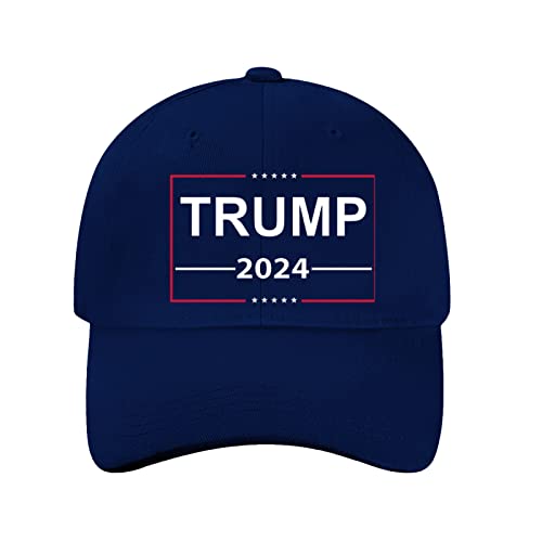 Miujonvy Unisex Vintage Washed Baseball Cap Dad Caps Trump 2024 Baseball Trucker Caps, Navy 0, One size von Miujonvy