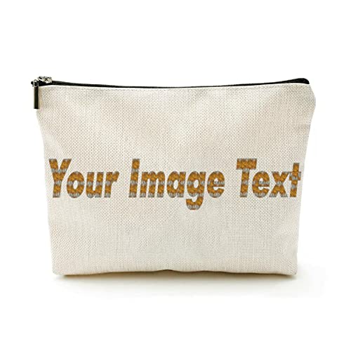 Stilvolle Reise-Make-up-Tasche zum Hochladen Ihres Bildes/Texts "Best Friend", Geschenk für mein Mädchen, lustige Geschenke, beige, Einheitsgröße von Miujonvy