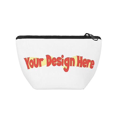 Tragbare Make-up-Tasche mit Aufschrift "Your Image Text Here", beste Freundin, Geschenk für Frauen, Make-up-Tasche, Schwarz , Einheitsgröße von Miujonvy