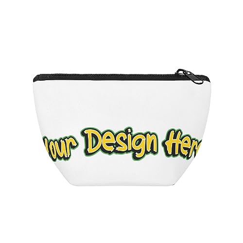 Tragbare Make-up-Tasche mit Aufschrift "Your Image Text Here", beste Freundin, Geschenk für Frauen, Make-up-Tasche, Schwarz , Einheitsgröße von Miujonvy