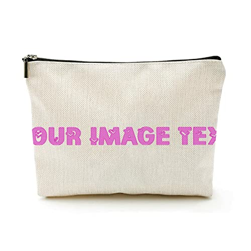 Vielseitige Make-up-Reiseetui, laden Sie Ihr Bild/Text Beste Freundin Geschenk für Frauen Make-up-Tasche, beige, Einheitsgröße von Miujonvy