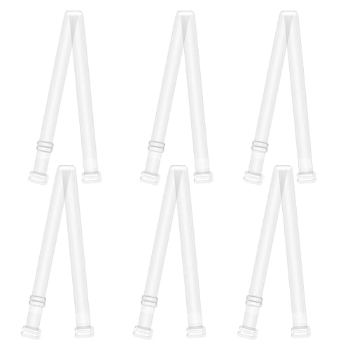 6 Paar Unsichtbarer Klare BH Träger, 1,5 cm Breite Unterwäschestreifen Weiche Transparente Ersatz BH Schultergurte rutschfeste Verstellbare BH Träger für Frauen Trägerlose von Miunpri