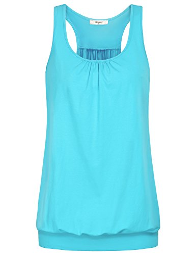 Miusey Damen Tanktop, ärmellos, Rundhalsausschnitt, lockere Passform, Racerback, Workout-Tanktop - - Klein von Miusey