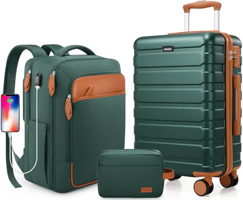 Miusse 50,8 cm Hartschalen-Gepäck-Set mit Rucksack, Handgepäck, 55,9 x 35,6 x 22,9 cm, von Fluggesellschaften zugelassen für Männer und Frauen, Geschäftsreisen und Wochenendausflüge, Grün , 28 Inch Miusse 50,8 cm Hartschalen-Gepäck-Set mit Rucksack, Handgepäck, 55,9 x 35,6 x 22,9 cm, von Fluggesellschaften zugelassen für Männer und Frauen, Geschäftsreisen und Wochenendausflüge, Grün , 28 Inch von Miusse