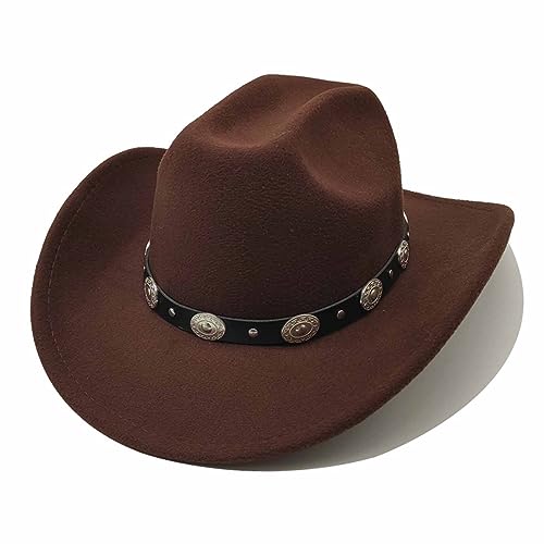 Cowboyhut Schwarz Herren Cowgirl Kostüm Damen mit Band Werternhut Cowboyhut Braun Fasching von MivBuks