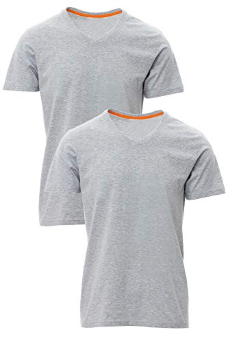 Mivaro Herren T-Shirt, 2er Pack, Grau meliert, Größe: XXL - Baumwollmischgewebe (93% Baumwolle, 7% Viskose) - formstabil, weich und komfortabel - ideal für Alltag, Freizeit oder Büro von Mivaro