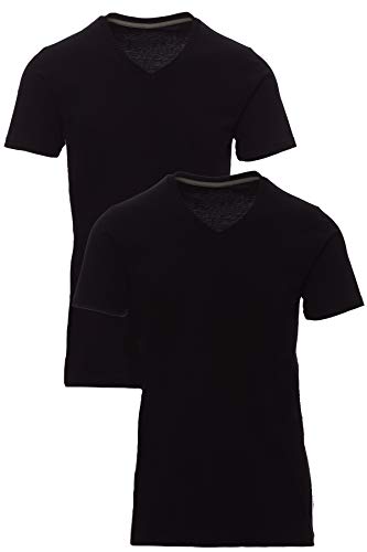 Mivaro Herren T-Shirt, 2er Pack, Schwarz, Größe: XXL - V-Ausschnitt - 100% Baumwolle - bequem, weich und hautfreundlich - Regular Fit Männer Shirt für Arbeit, Sport und Unterziehshirt von Mivaro