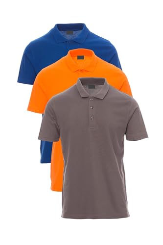 Mivaro 3er Set Herren Poloshirts Blau Orange Anthrazit Größe 5XL - Poloshirt Baumwolle Regular Fit S bis 5XL - Atmungsaktive Polo Shirts für Männer mit Kragen - Für Freizeit Beruf Sommer Alltag von Mivaro
