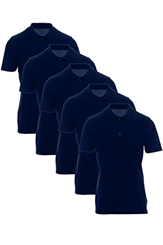Mivaro 5er Pack Poloshirts Herren Basic Polo Shirt Kurzarm atmungsaktiv, Größe:M, Farbe:5er Pack Dunkelblau von Mivaro