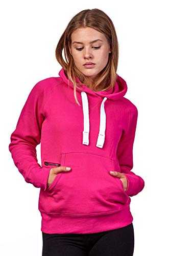 Mivaro Damen Pullover mit Kapuze, Warmer und Dicker Hoodie, Kapuzenpullover in Uni-Farben, Größe:XL, Farbe:Pink von Mivaro