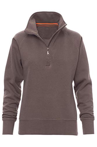 Mivaro Damen Troyer Pullover halber Reißverschluss ohne Kapuze mit Stehkragen, 1/4 Zip, Größe:L, Farbe:Anthrazit von Mivaro