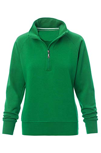 Mivaro Damen Troyer Pullover halber Reißverschluss ohne Kapuze mit Stehkragen, 1/4 Zip, Größe:L, Farbe:Gelbgrün von Mivaro