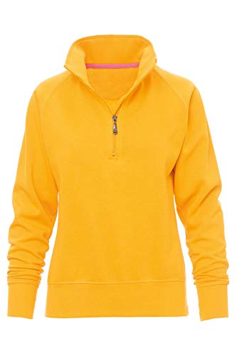 Mivaro Damen Troyer Pullover halber Reißverschluss ohne Kapuze mit Stehkragen, 1/4 Zip, Größe:S, Farbe:Gelb von Mivaro