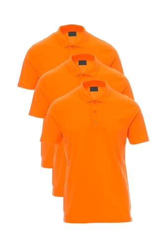 Mivaro Herren 3er Pack Poloshirts Orange Größe 5XL - Kurzarm Polo Shirts Männer Regular Fit S bis 5XL - Bequeme Baumwolle Atmungsaktiv - Poloshirt Set praktisch für Arbeit Freizeit Outdoor und Sommer von Mivaro