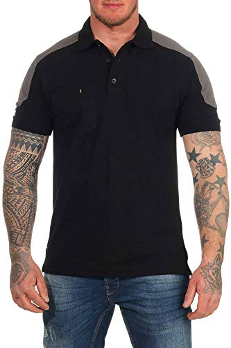 Mivaro Herren Arbeitspoloshirt mit Brusttasche, waschbar bis 60 °C, Poloshirt für die Arbeit, Größe:3XL, Farbe:Schwarz von Mivaro