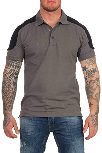 Mivaro Herren Arbeitspoloshirt mit Brusttasche, waschbar bis 60 °C, Poloshirt für die Arbeit, Größe:XL, Farbe:Anthrazit von Mivaro