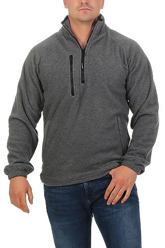 Mivaro Herren Fleecepullover mit Taschen und Reißverschluss, Größe:XL, Farbe:Anthrazit von Mivaro