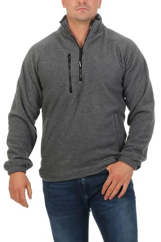Mivaro Herren Fleecepullover mit Taschen und Reißverschluss, Größe:XS, Farbe:Anthrazit von Mivaro