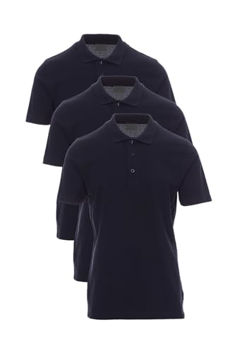Mivaro Herren Polo Shirts Dunkelblau 3er Set Größe 5XL - Poloshirt Baumwolle Regular Fit S bis 5XL - Klassischer Kragen mit Knopfleiste - T Shirt Poloshirts Männer für Job Alltag Freizeit Sommer von Mivaro