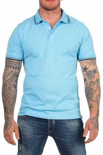 Mivaro Herren Poloshirt T-Shirt Hemd Kurzarm Freizeit Shirt Übergrößen, Größe:XXL, Farbe:Türkis von Mivaro