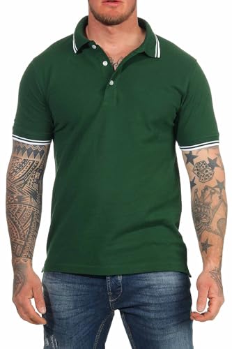 Mivaro Herren Poloshirt T-Shirt Hemd Kurzarm Freizeit Shirt Übergrößen, Größe:L, Farbe:Grün von Mivaro